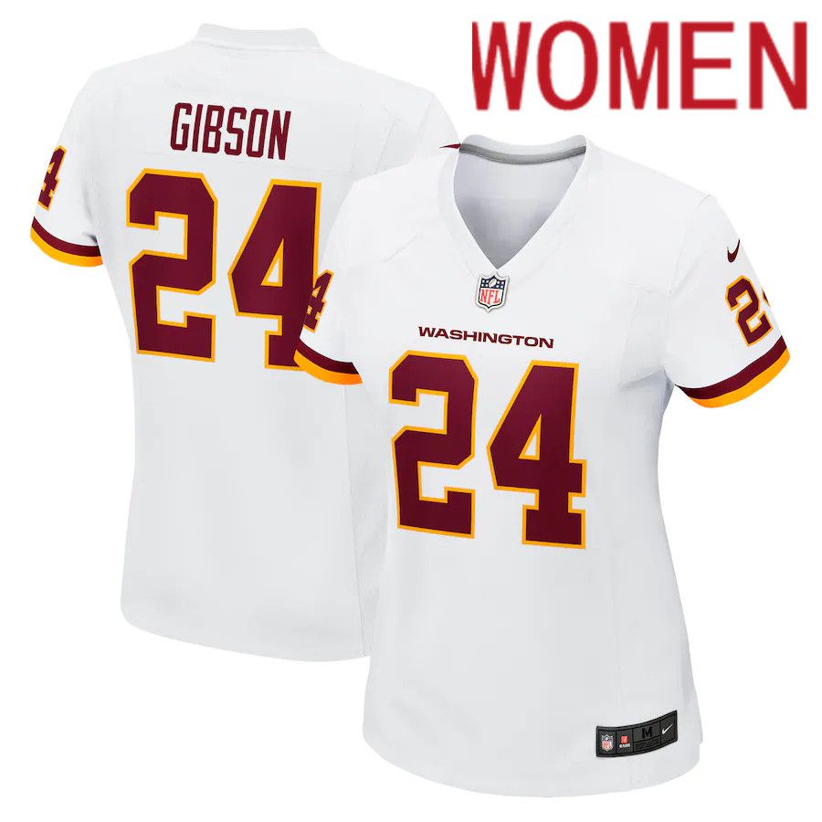 Women Washington Redskins #24 Antonio Gibson Nike White Game NFL Jersey